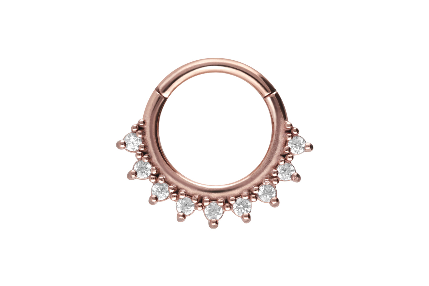 Chirurgenstahl Segmentring Clicker Piercing 9 EINGEFASSTE KRISTALLE